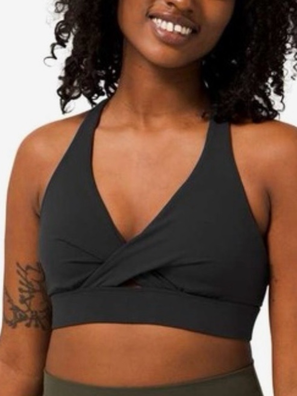 Lululemon Sweet Awakenings Bra Black Size 4 Twist Front Racerback Yoga